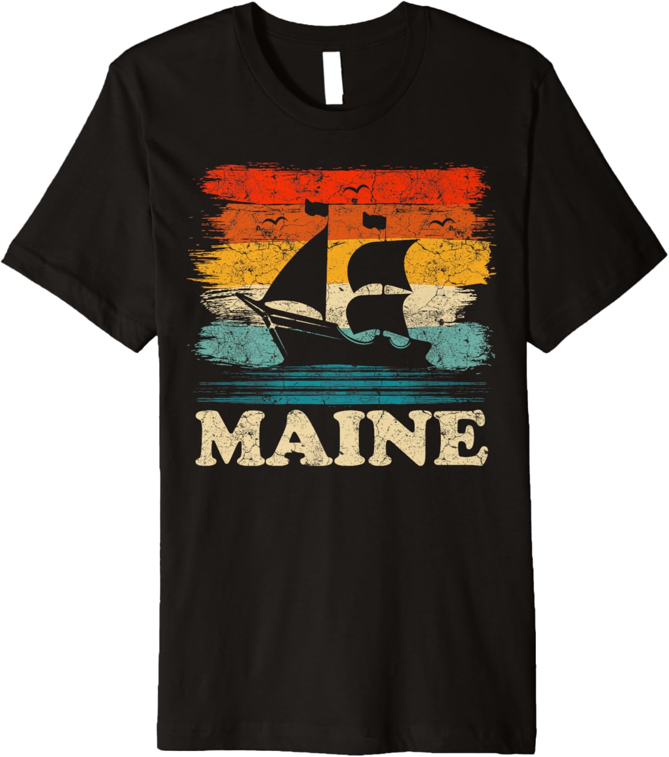 Maine Sailing Vintage Sailboat Summer Boating Sailor