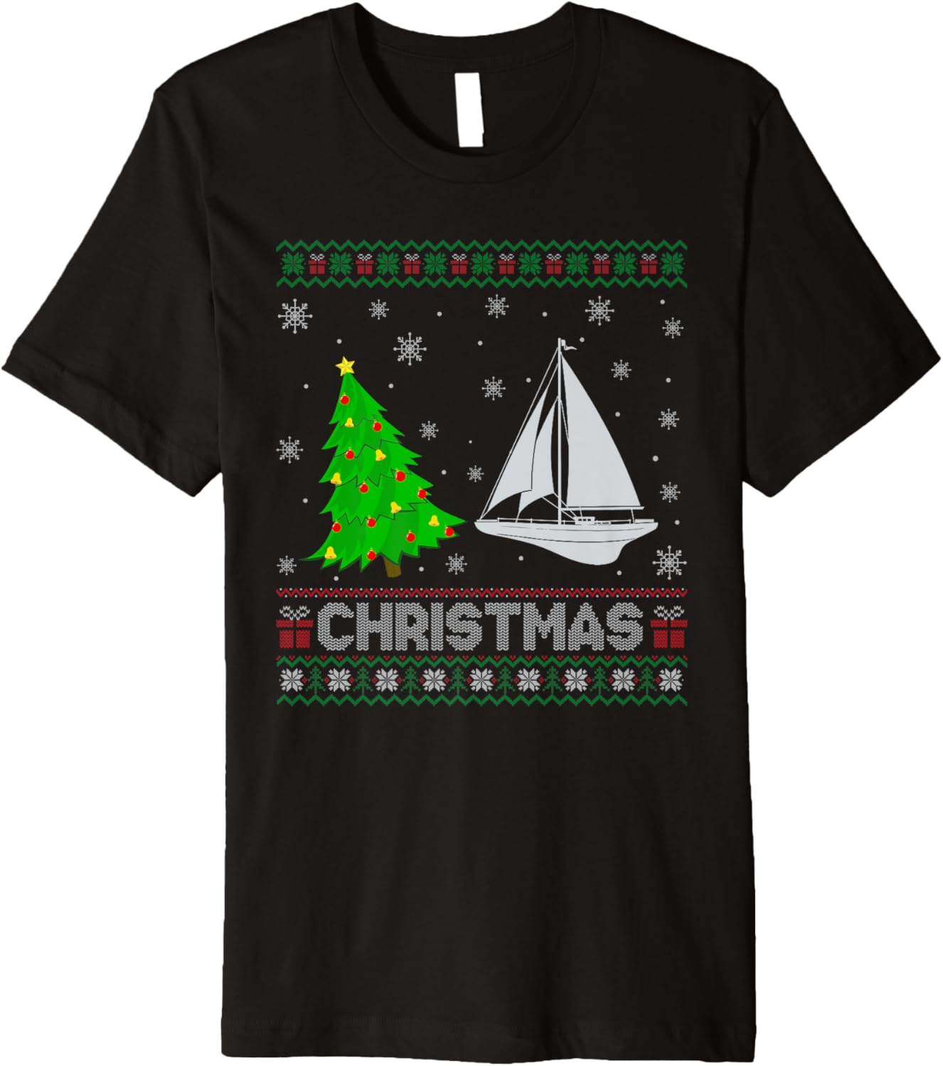 Boating Xmas Tree Lighting Ugly Christmas Sweater