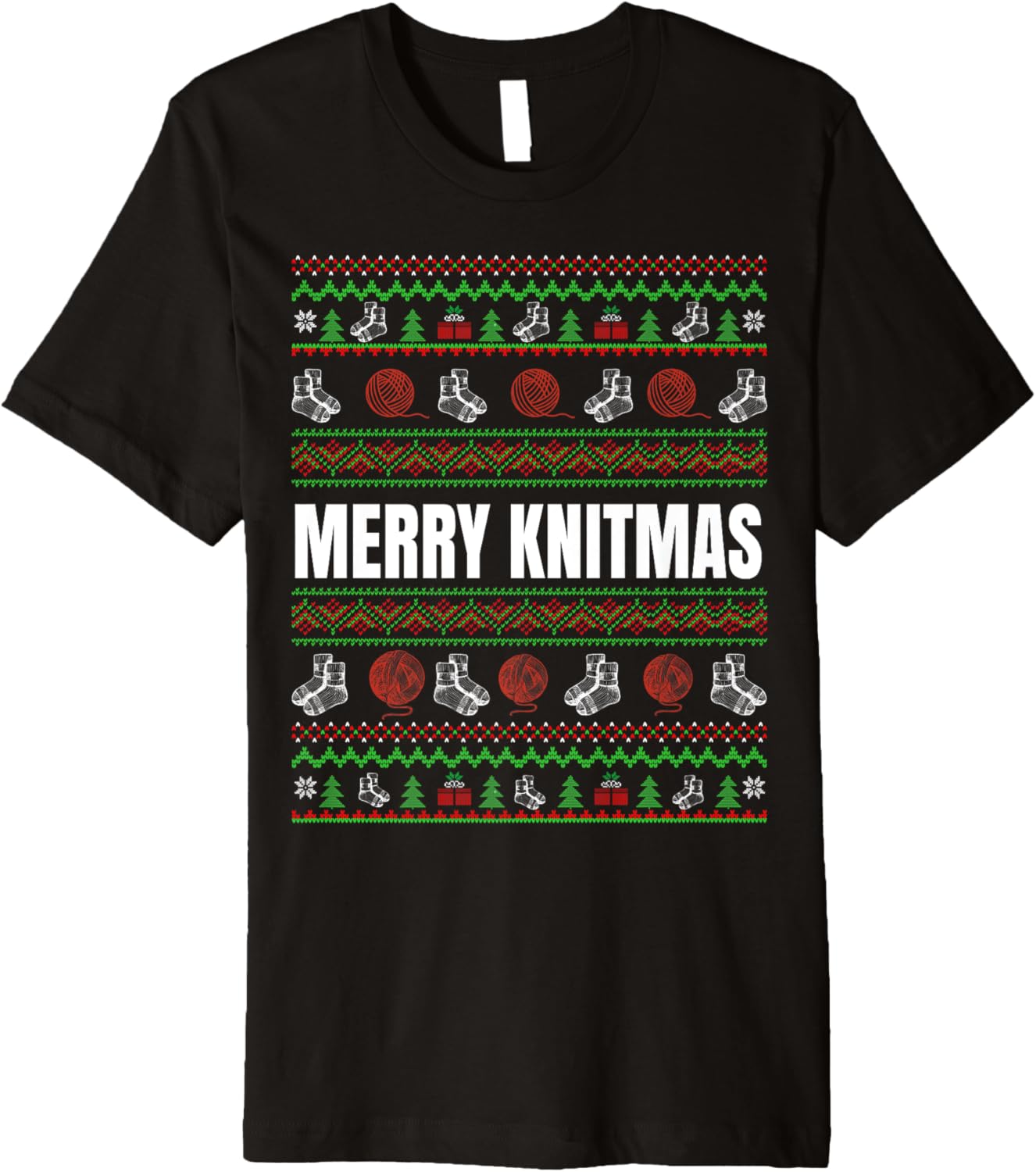 Ugly Xmas Sweater Merry Knitmas Knitting Yarn Christmas Premium