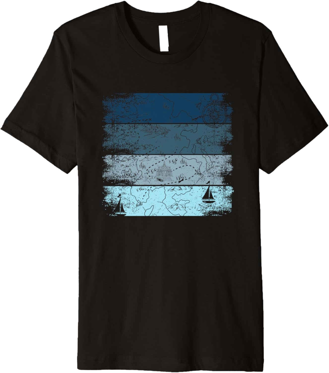 Retro Sailing Map Nautical Adventure Sailboat Skipper