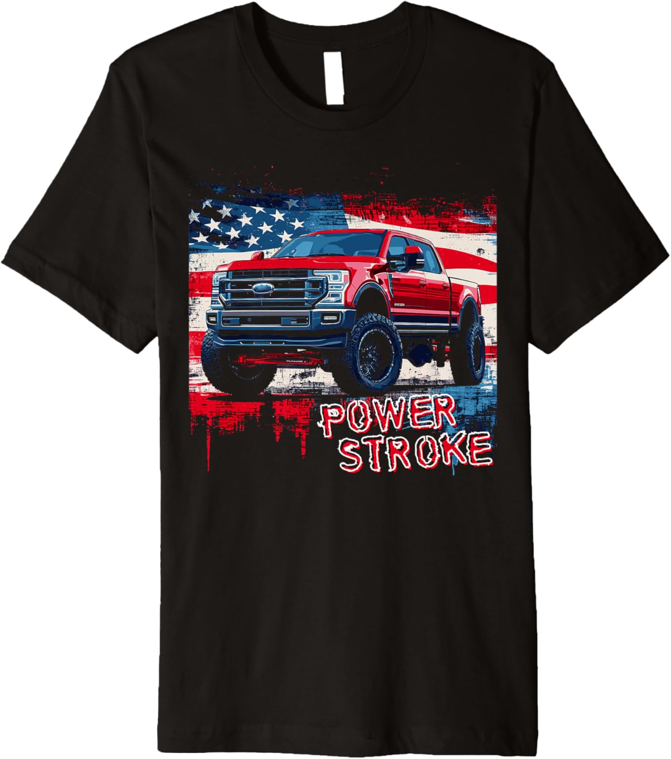 Powerstroke Patriotic Truck American Flag Diesel Truck Premium