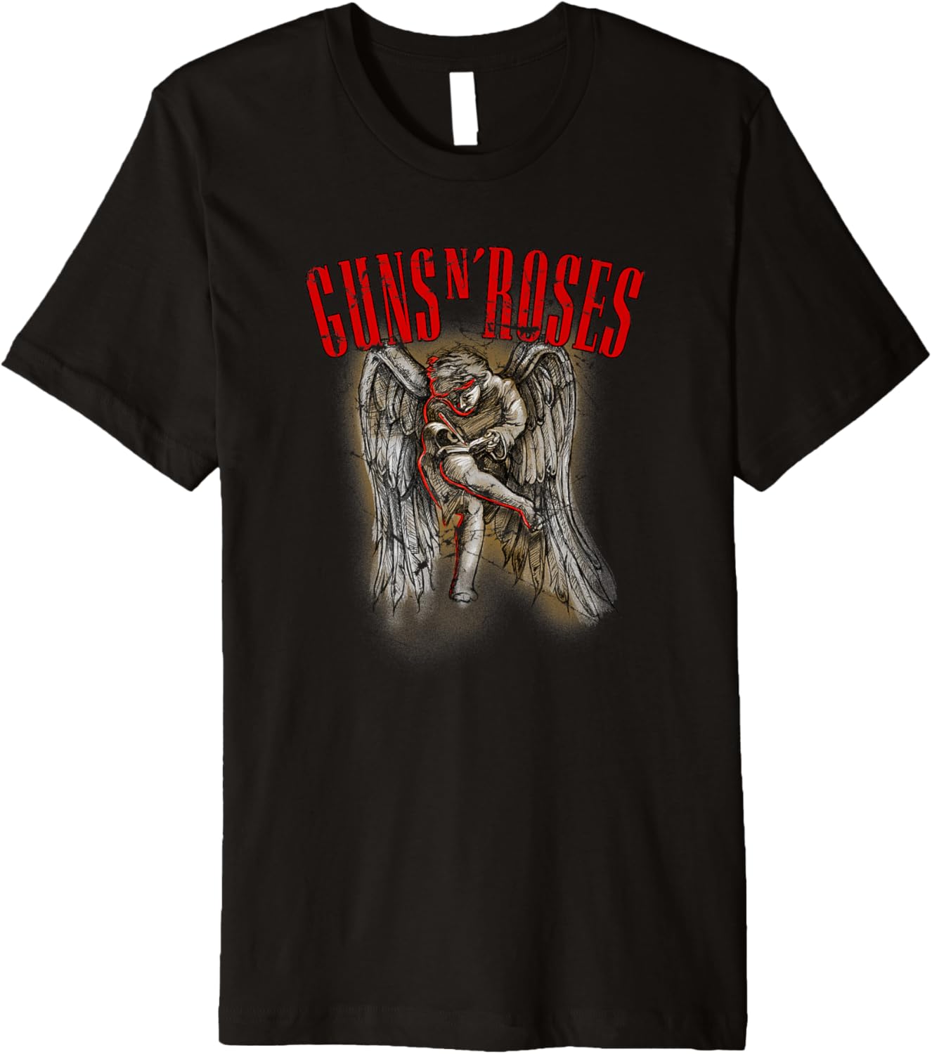 Guns N Roses Sketch Glow Cherub T Shirt Premium