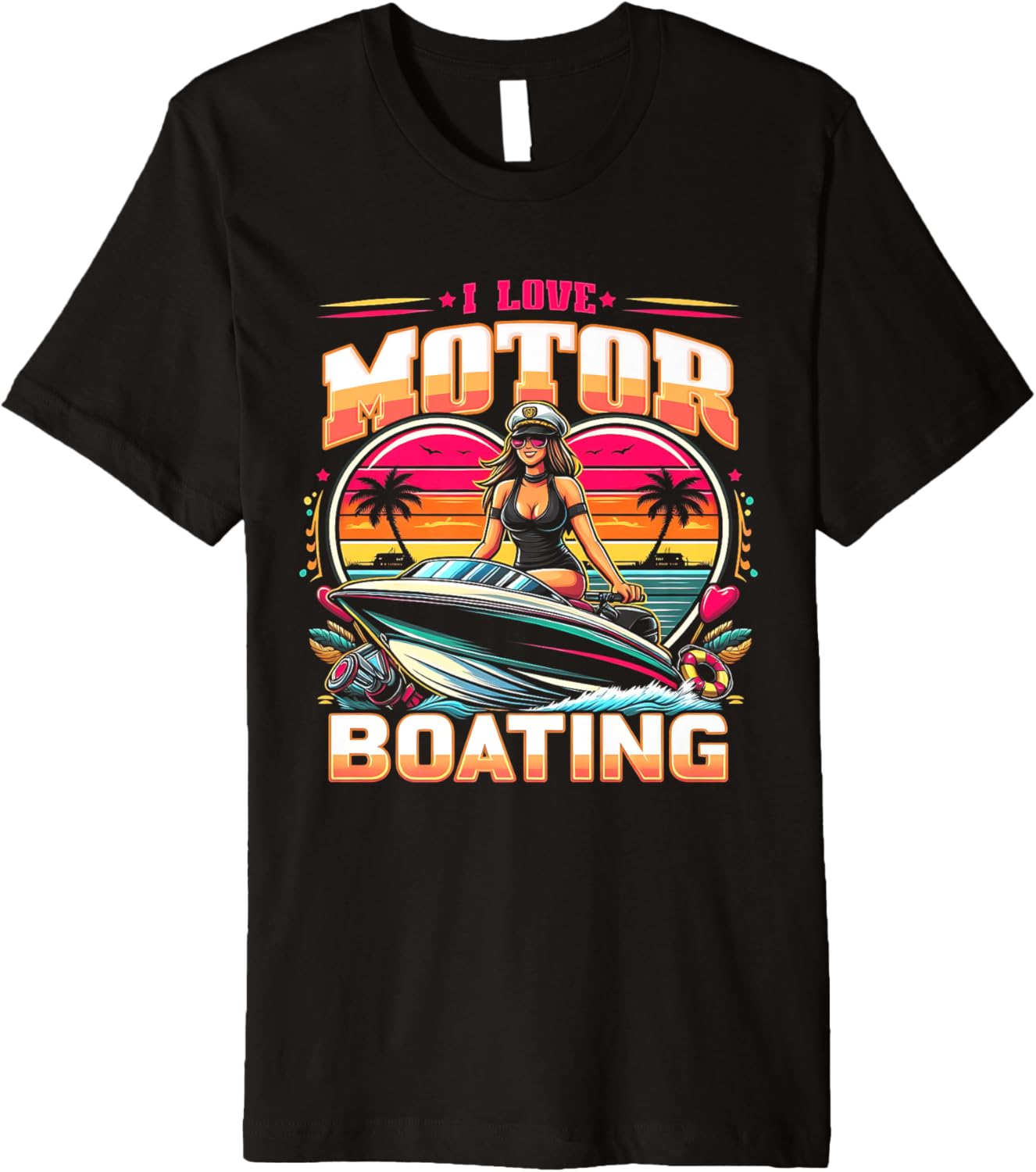 I Love Motor Boating Funny Boat Captain Funny