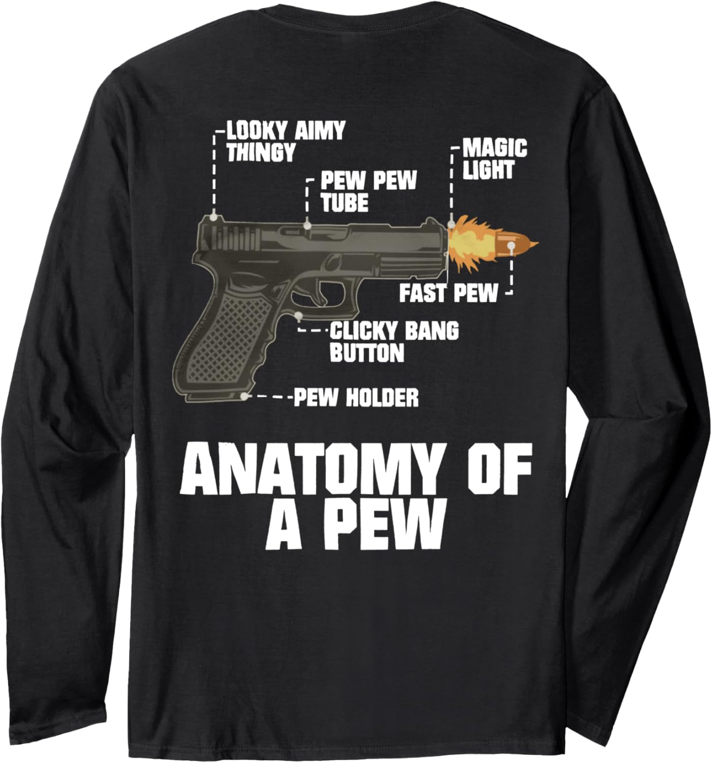 Anatomy Of A Pew Power Gun Vintage Long Sleeve