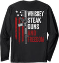 Guns Whiskey Beer Freedom Funny Drinking Gun On Back Long Sleeve