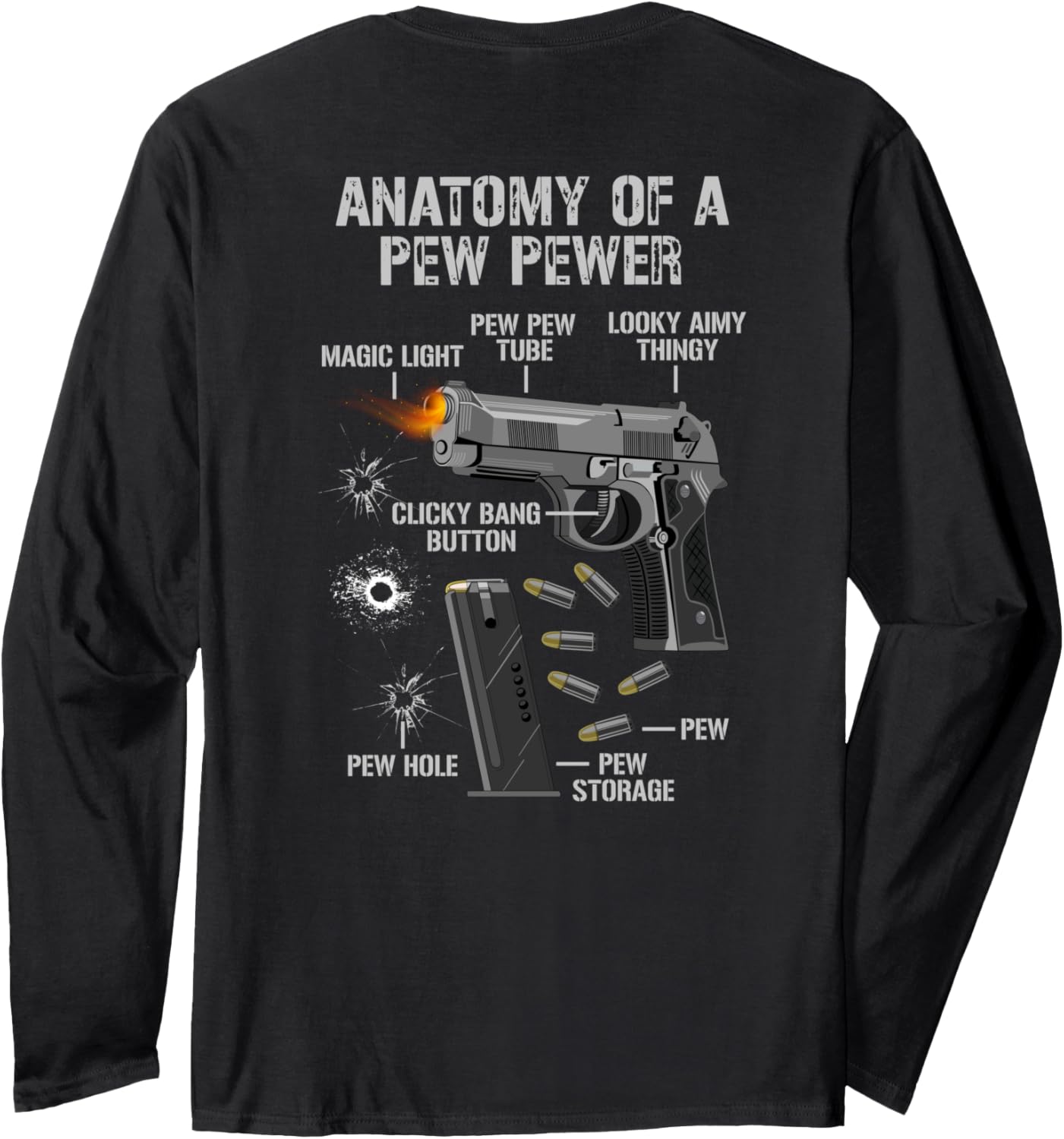 Funny Gun Second Amendment Saying On Back Gun Lover Long Sleeve