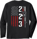 223 Ammo Ar15 Rifle Owner 223 Pro Gun Usa Flag On Back