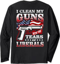 I Clean My Guns Funny Flag 2Nd Amendment Gun Rights Backside Long