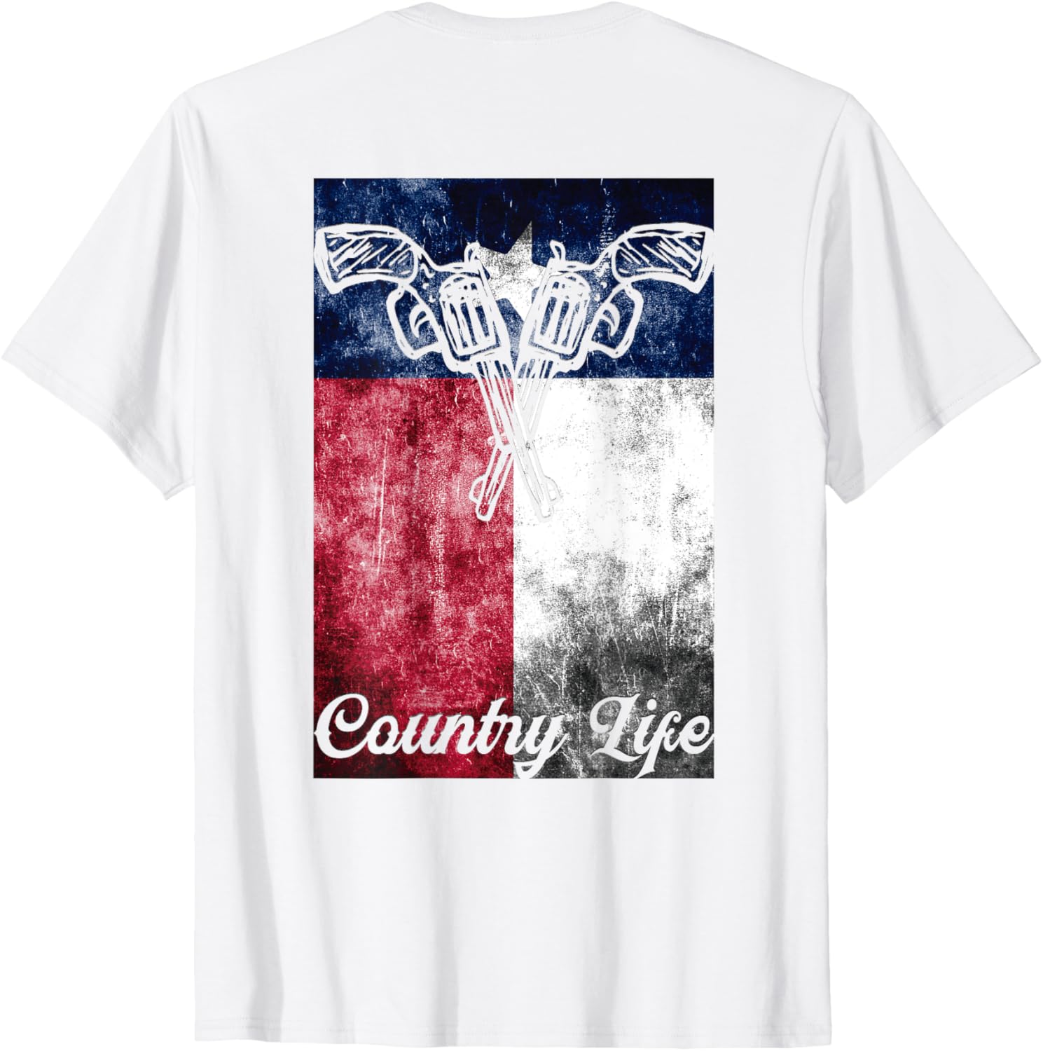 Cool Country Life Usa Texas Flag Gun Rights T Shirt