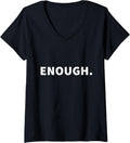 Womens Enough End Gun Violence Ribbon V Neck