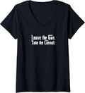 Womens Leave Gun Take Cannoli V Neck