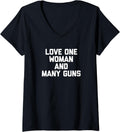 Womens Funny Gun Owner Shirt Love One Woman Many Guns Funny Gun