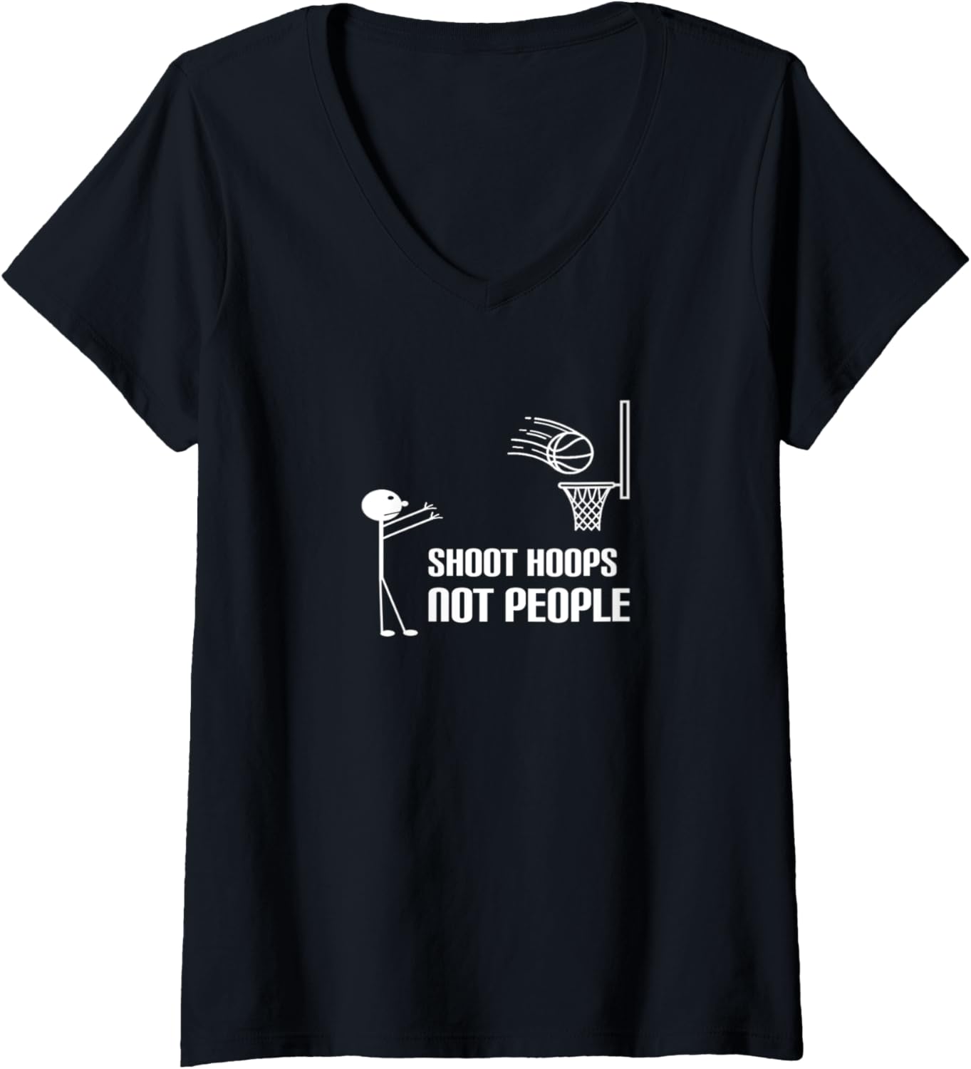 Womens Shoot Hoops Not People Anti Gun V Neck