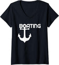 Womens Boating Maritime Anchor V Neck