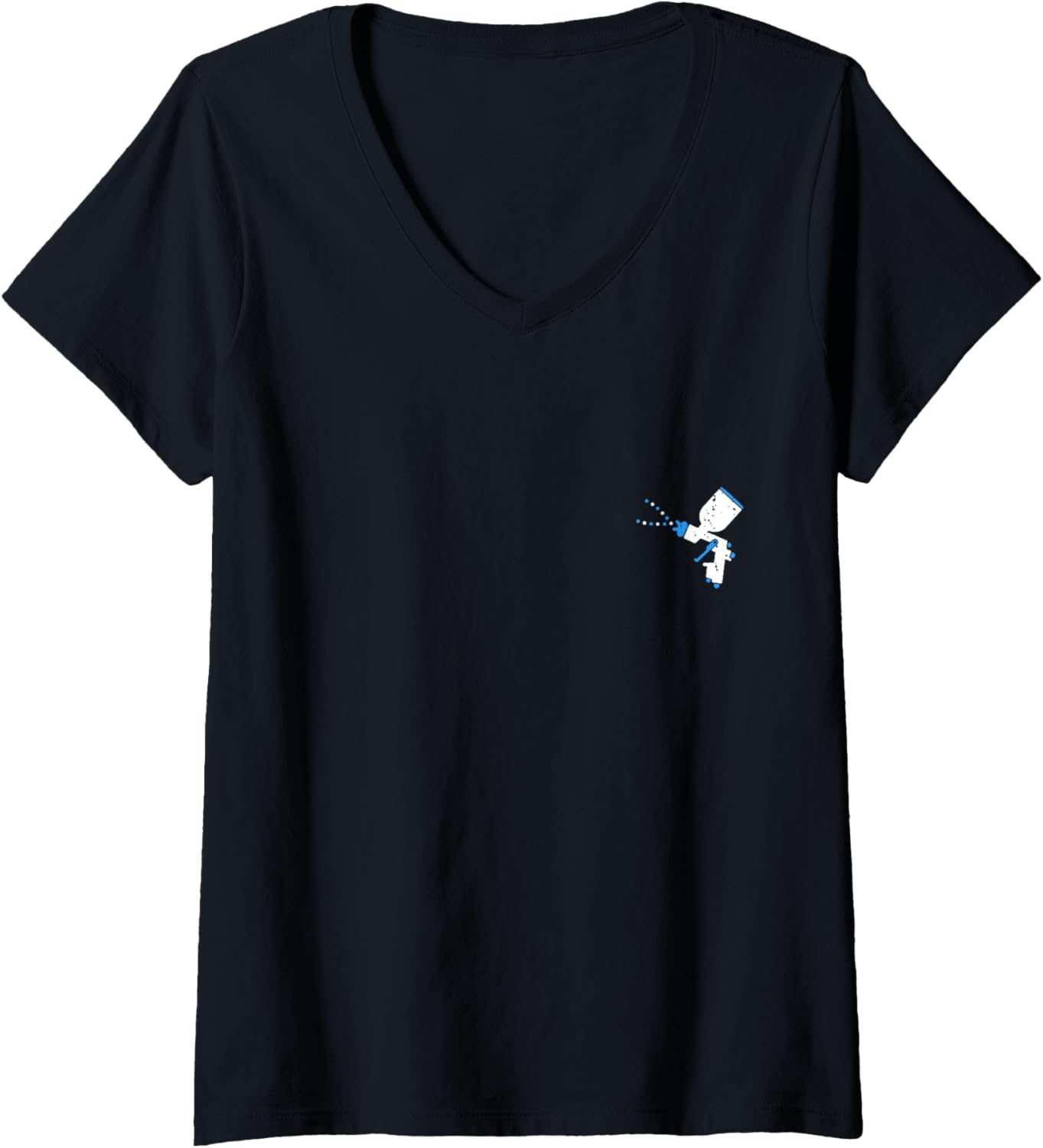Womens Auto Body Painter Paint Air Spray Gun Distressed Design V Neck