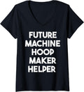 Womens Future Machine Hoop Maker Helper V-Neck