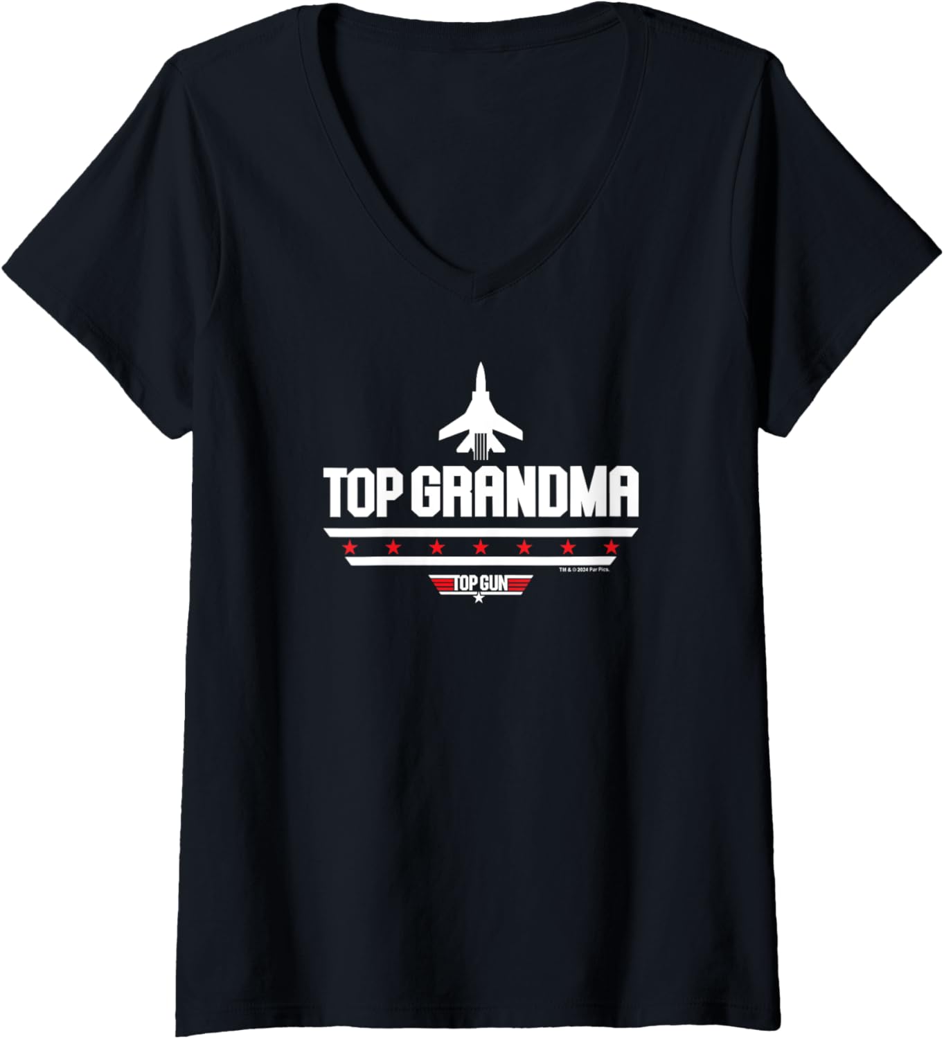 Womens Top Gun Mothers Day Top Grandma V Neck