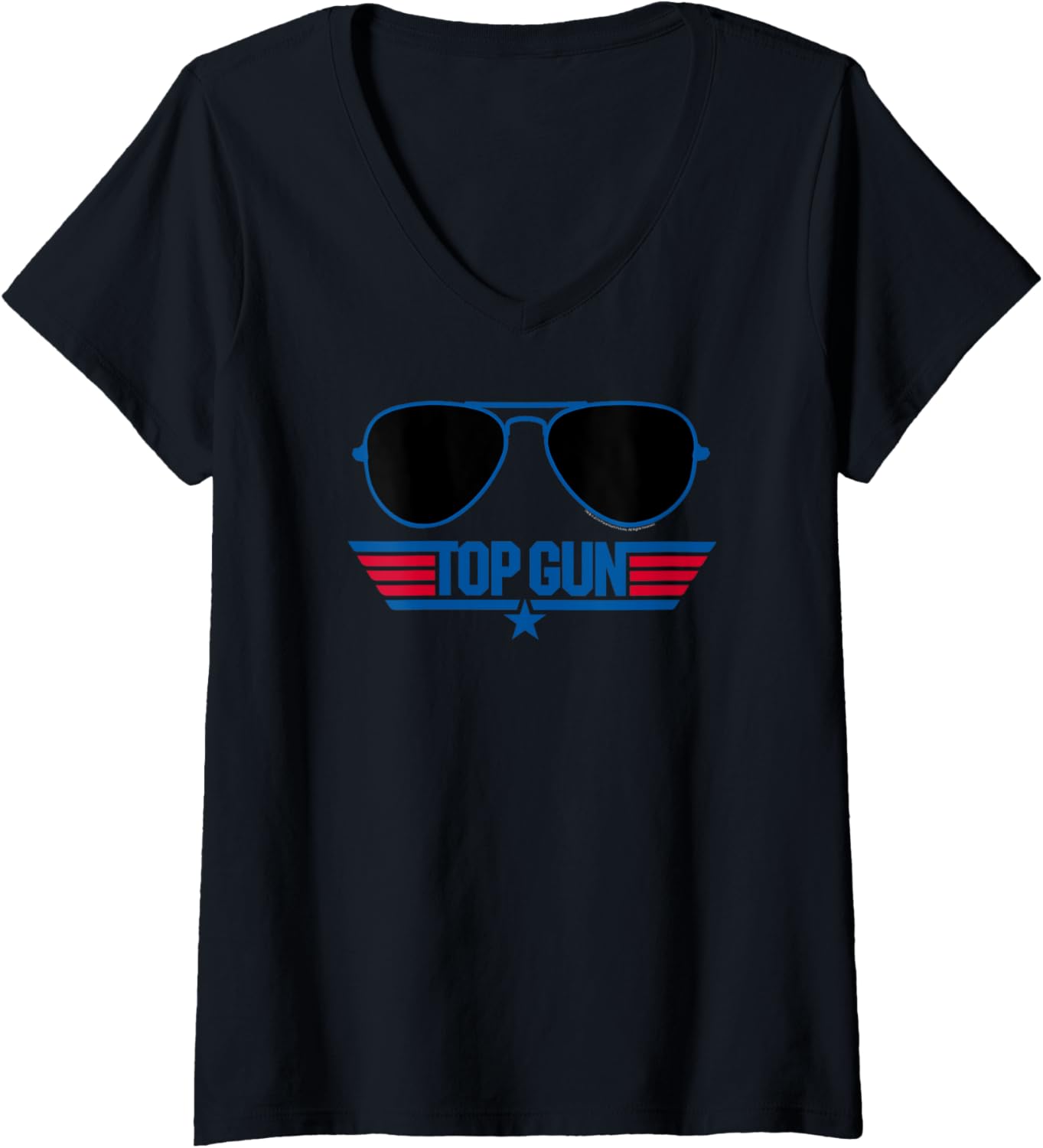 Womens Top Gun Fightertown Usa Sunglasses Action Movie V Neck