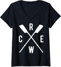 Womens Crew Rowing Boat Oars V Neck
