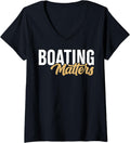 Womens Boating Matters Vintage Boat Sailor V Neck
