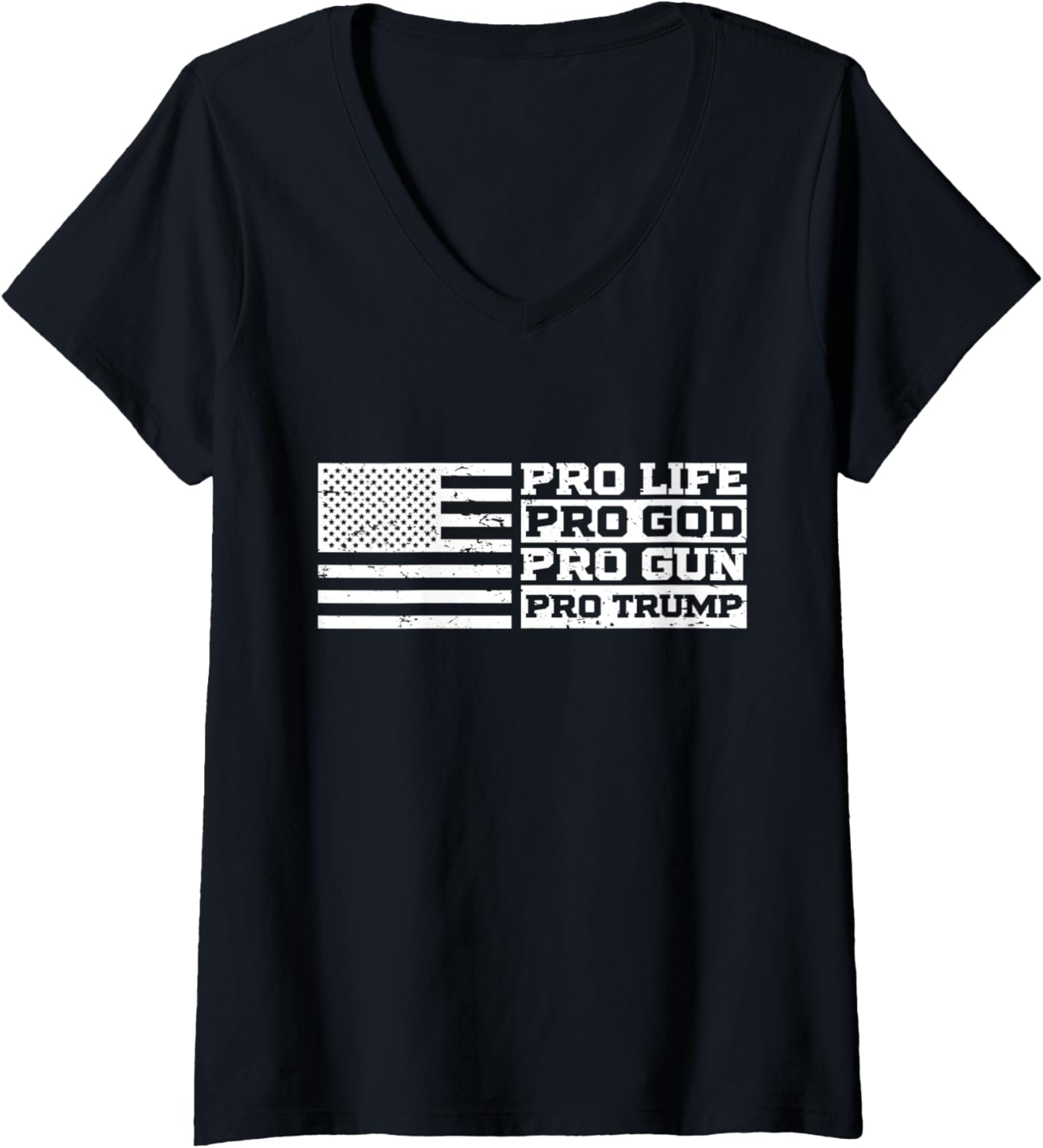 Womens Pro Life Pro God Pro Gun Pro Trump V Neck