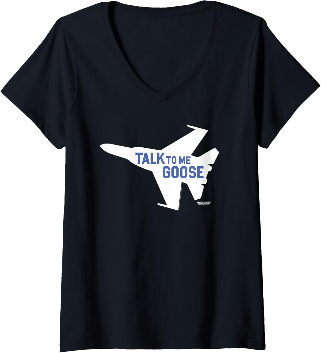 Womens Top Gun Talk To Me Goose Jet Silhouette Action Movie V