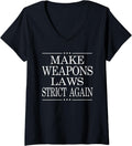 Womens Anti Gun Violence Strict Weapons Laws T Shirt V Neck