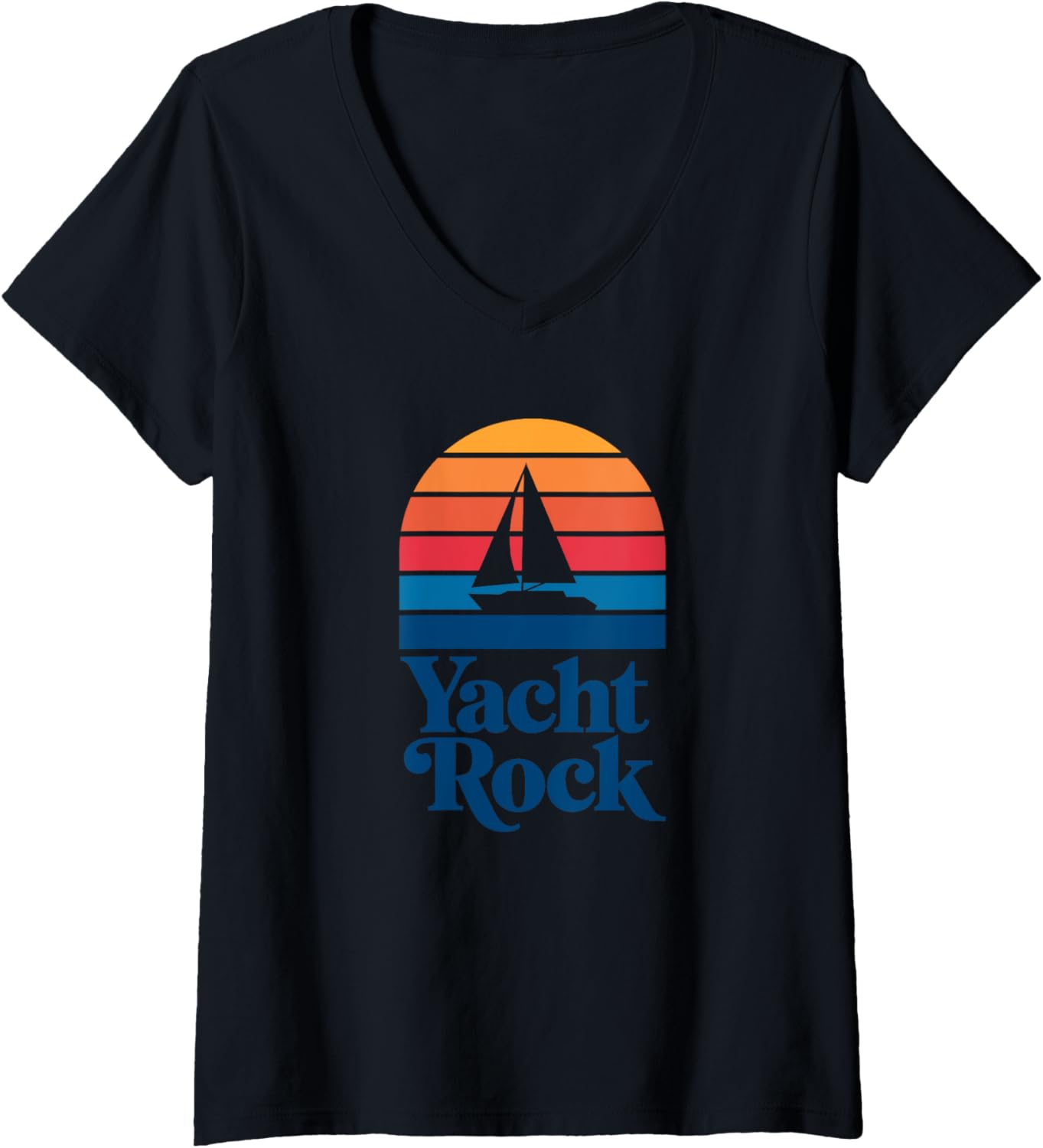 Womens Yacht Rock Retro Sunset Sailboat Design V