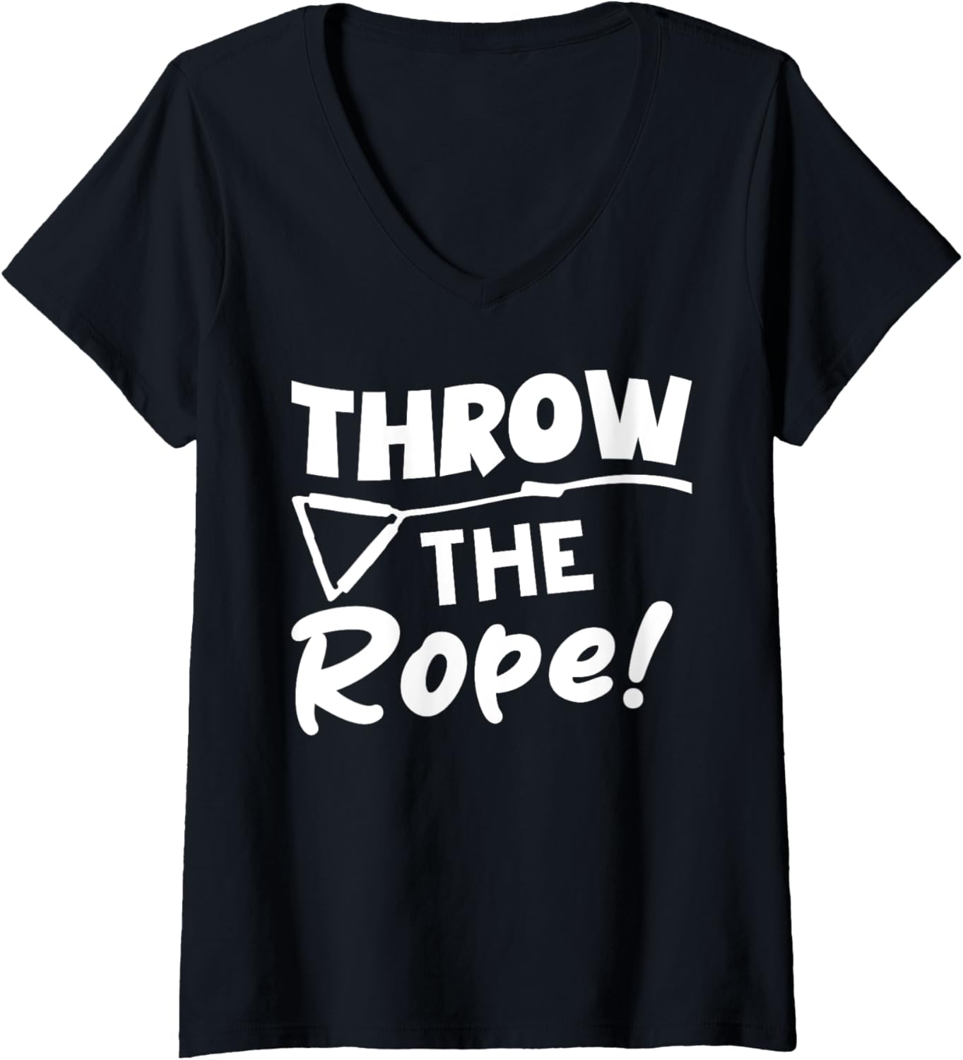 Womens Throw Rope Wake Surf Boating Funny V