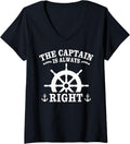 Womens Captain Is Always Right Sailing Boat Motor
