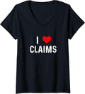 Womens I Love Claims Heart Insurance Adjuster Auto