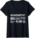Womens Gunsmith Marking Gunsmithing Gun Fixer Maker Funny V Neck