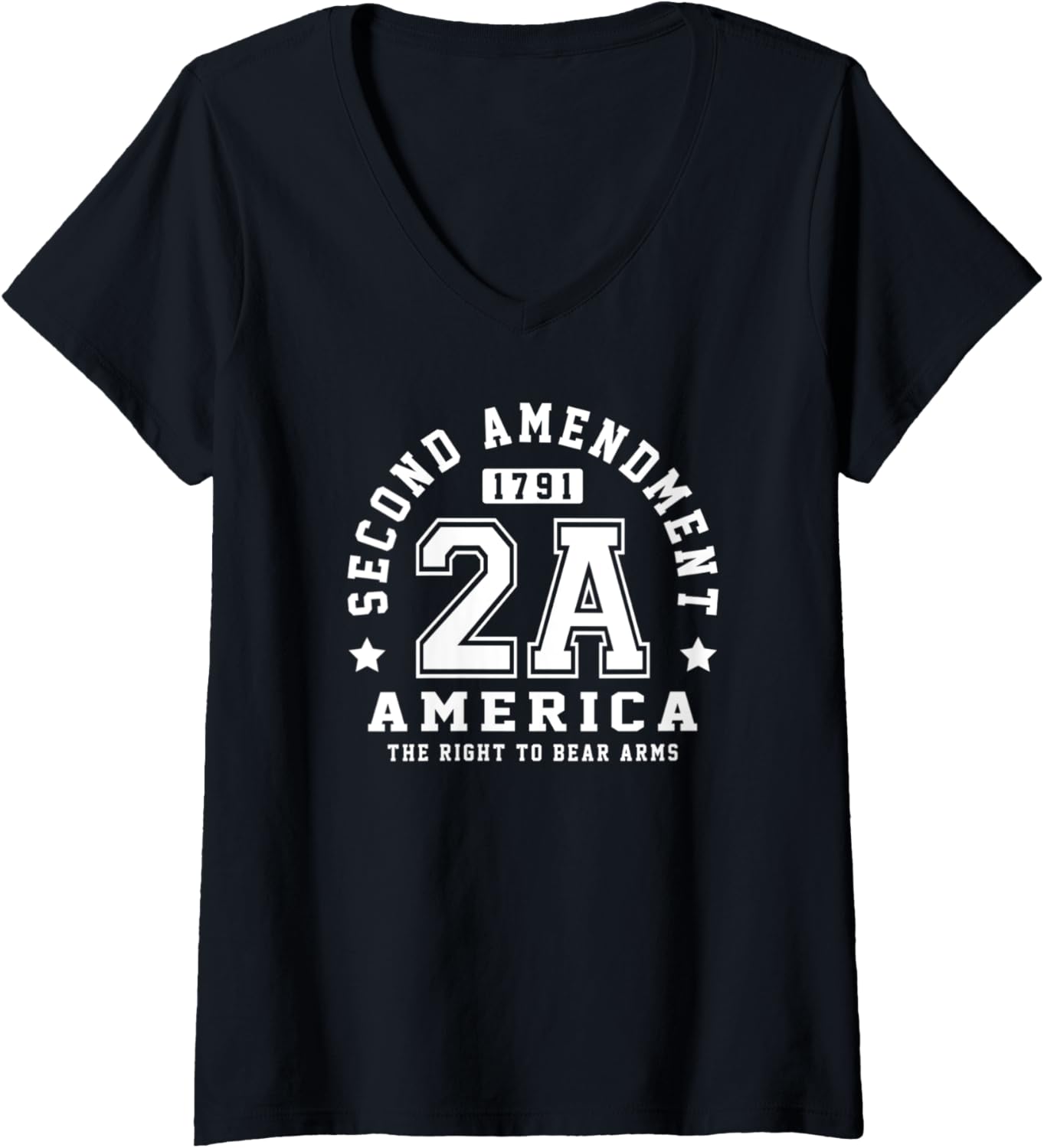 Womens Second Amendment College Athletic Style Funny Pro Guns V Neck