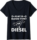Womens My Blood Type Diesel Car Auto Truck