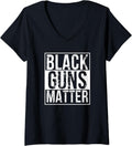 Womens Black Guns Matter V Neck