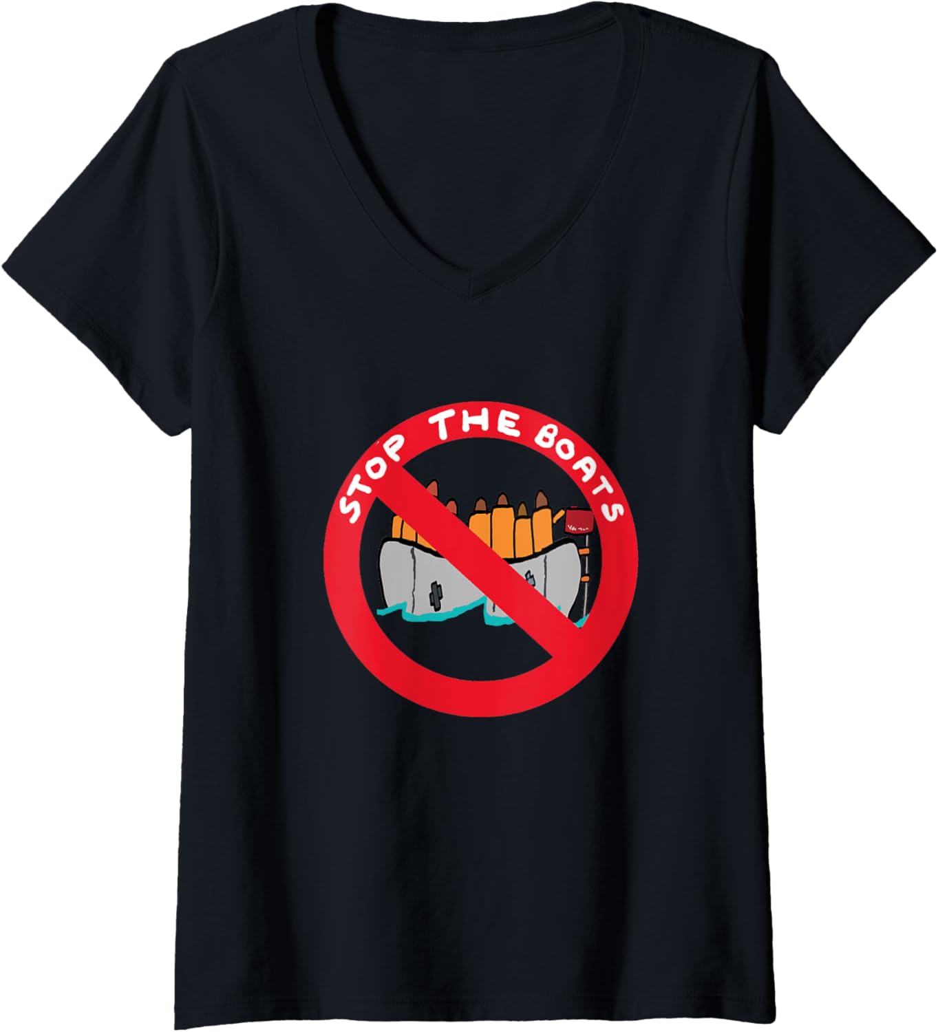 Womens Stop Boats V Neck