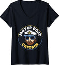 Womens Motor Boat Captain Nautical Boating Design V