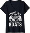 Womens Thinking About Boats Men Funny Boating V