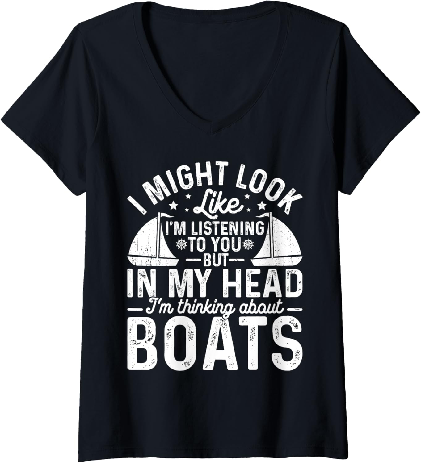 Womens Thinking About Boats Men Funny Boating V