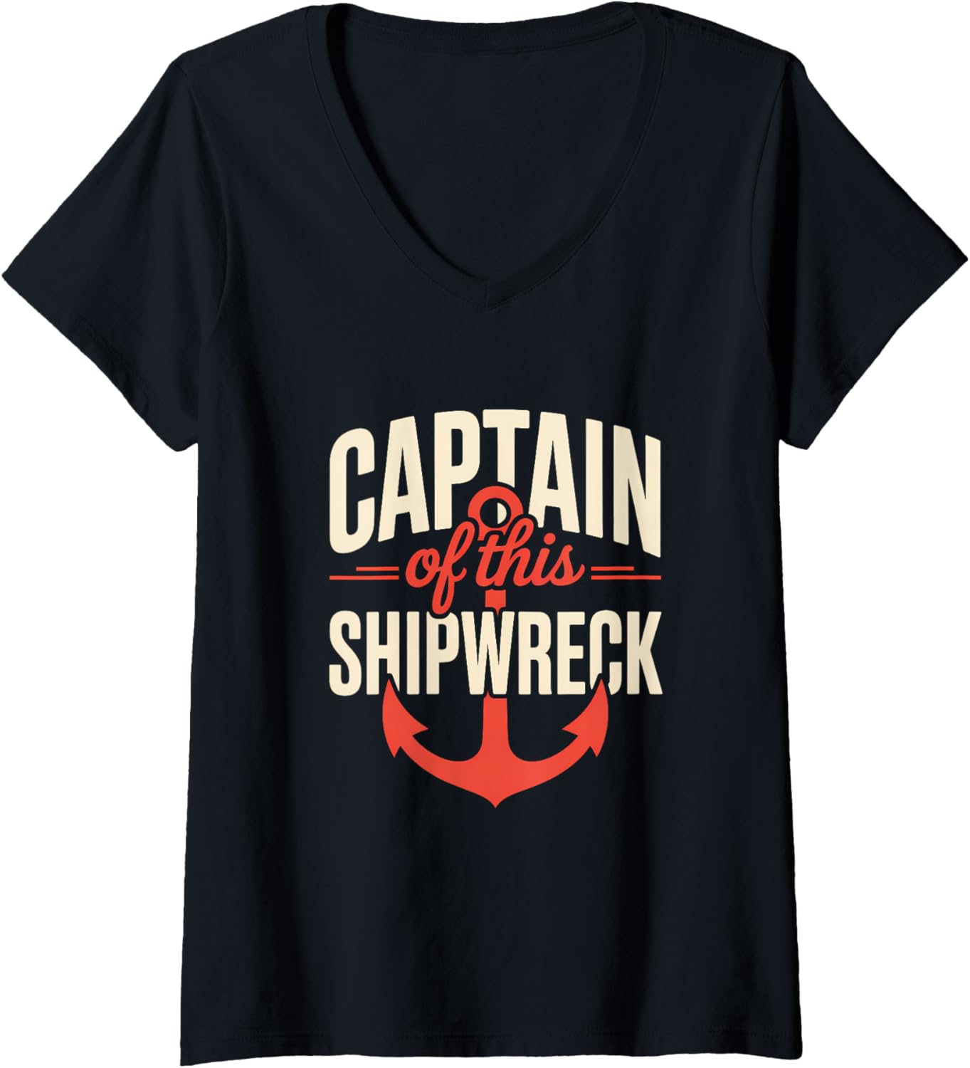 Womens Captain Of Shipwreck Nautical Funny Boating Humor
