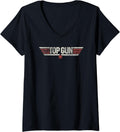 Womens Top Gun Classic Logo V Neck