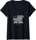 Womens Diesel Trucks Hotrod Man Designs V Neck