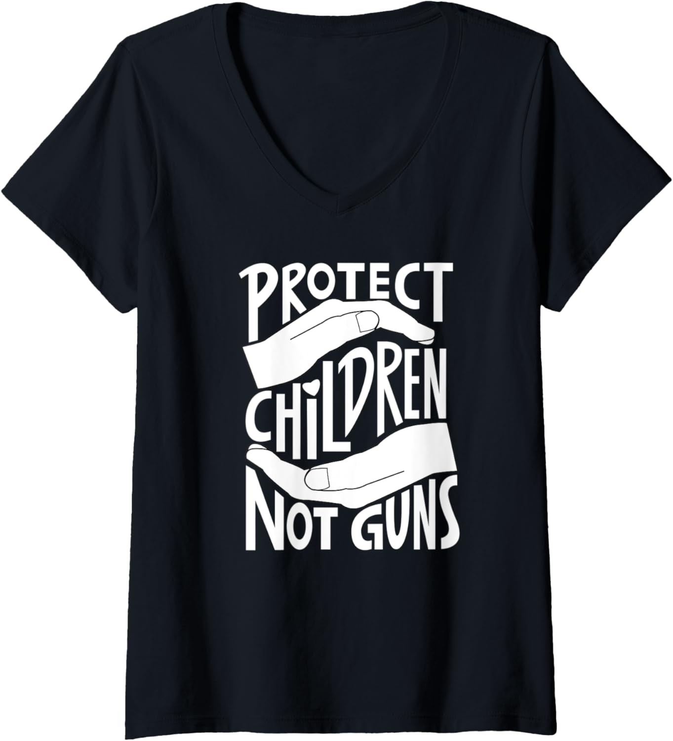 Womens Protect Children Not Guns Orange Shirt V Neck