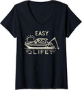 Womens Easy Life Boat Fishing Boating Lover Lake