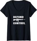 Womens Defund Gun Control T Shirt V Neck