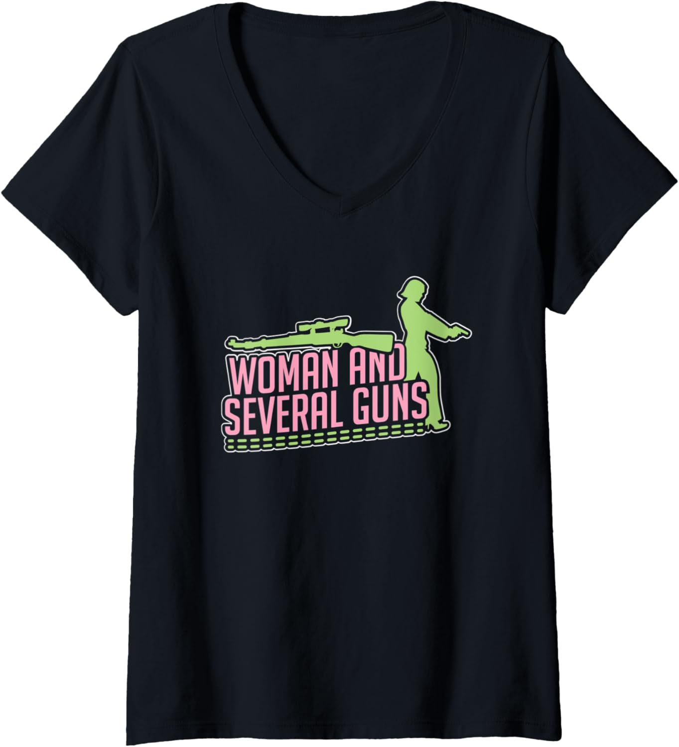 Womens I Love Women Several Guns Tshirt V Neck