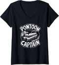 Womens Boat Pantooning Boating Lover Pontoon Captain V