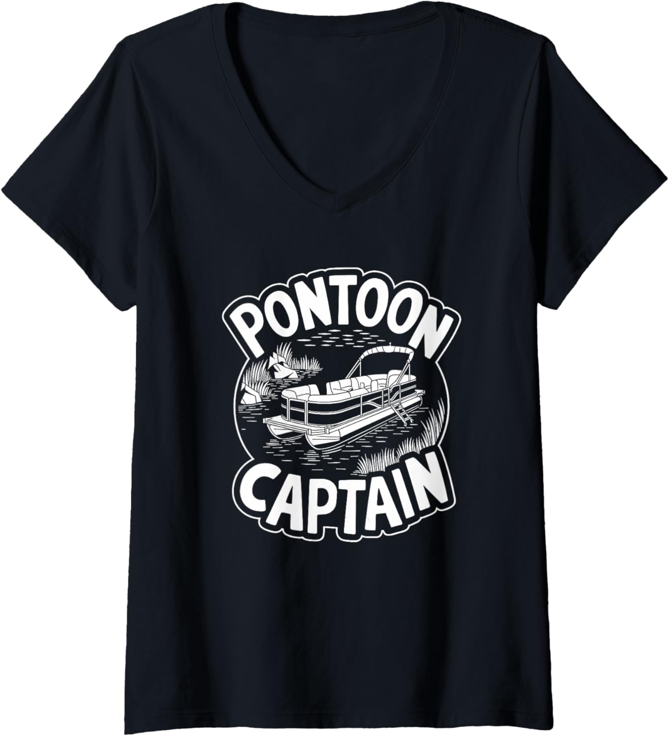 Womens Boat Pantooning Boating Lover Pontoon Captain V