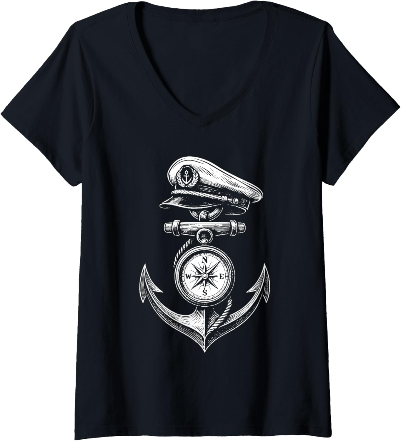 Womens Anchor Compass Sailor Boating Nautical Sailing V