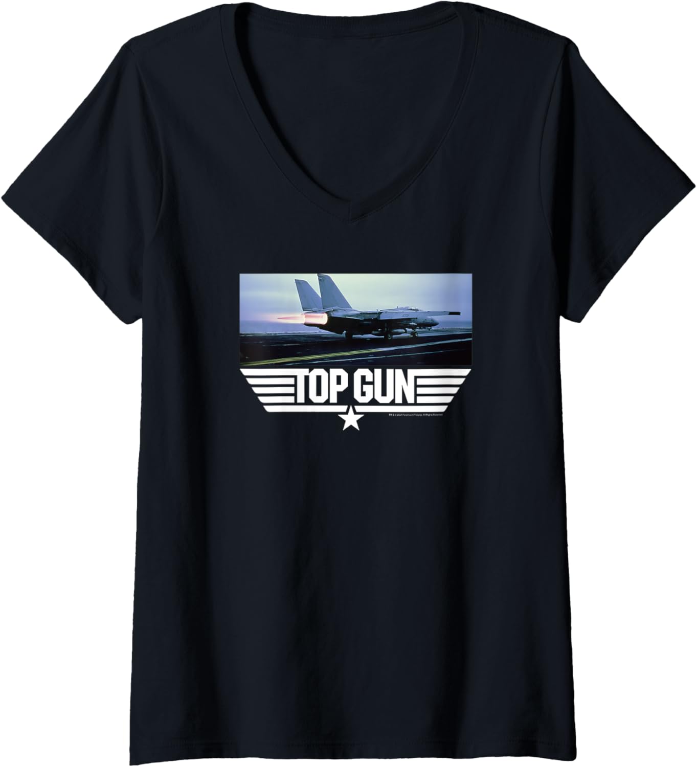 Top Gun Danger Zone Screen Clip Logo V Neck